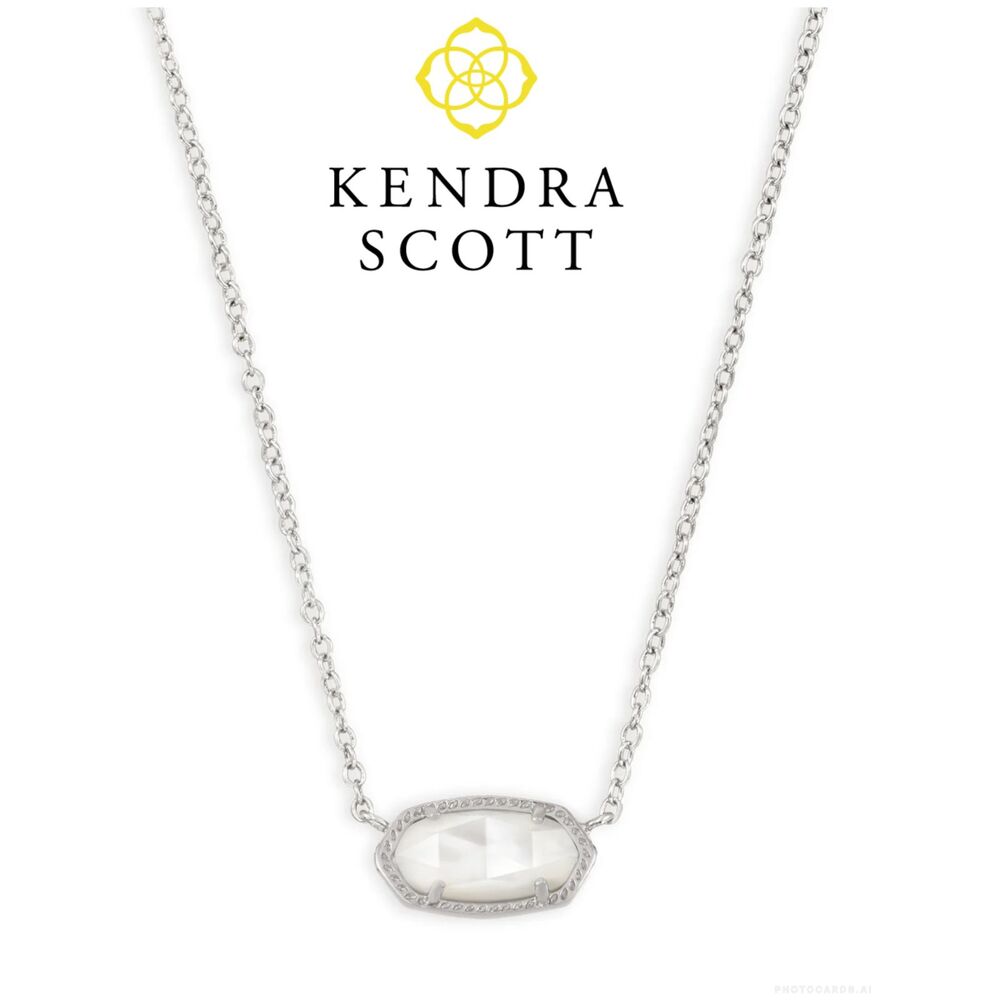 NWT Kendra Scott Elisa Ivory Mother-of-Pearl Silver Pendant Necklace - Picture 16 of 16